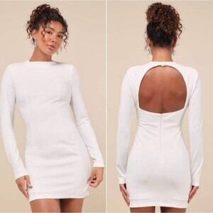 Lulu's All That You Wish For Mock Neck Cutout Bodycon Dress Small Bridal New